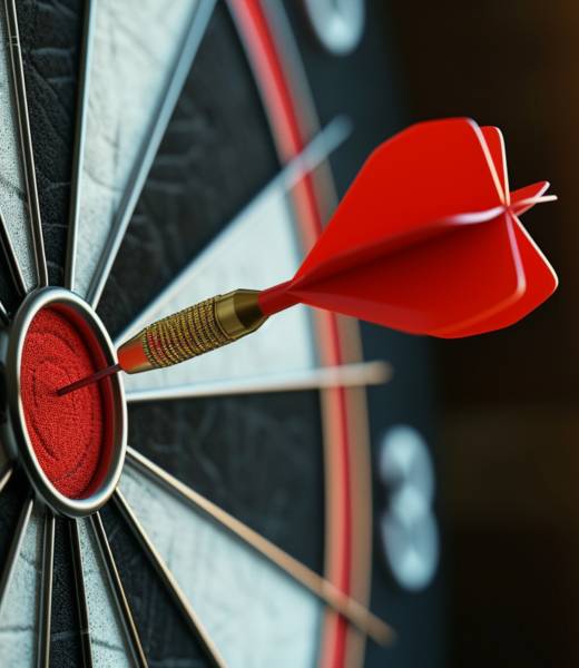 3d-rendering-arrow-hitting-target